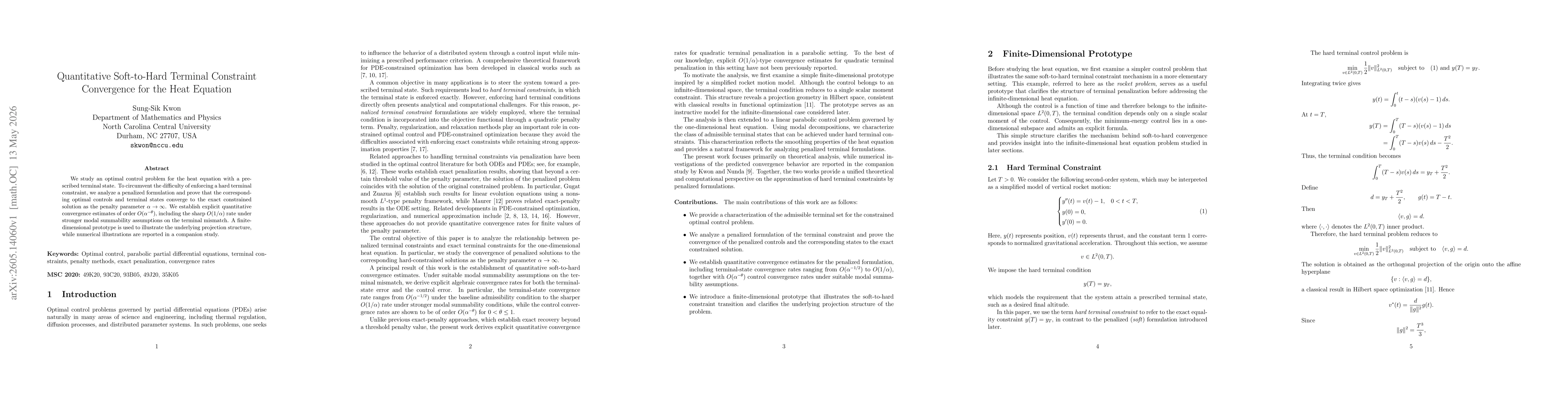 Thumbnail for Quantitative Soft-to-Hard Terminal Constraint Convergence for the Heat Equation