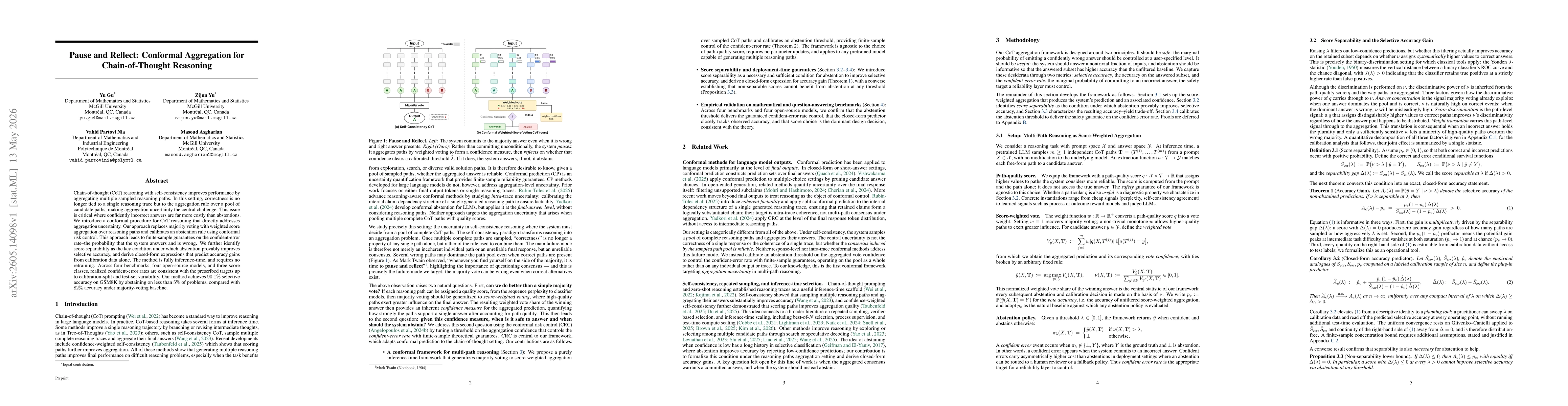 Thumbnail for Pause and Reflect: Conformal Aggregation for Chain-of-Thought Reasoning
