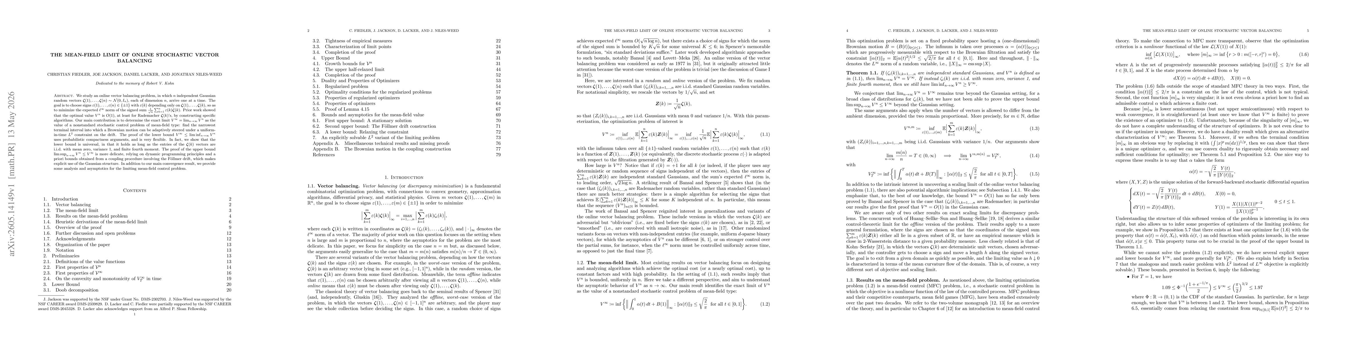 Thumbnail for The Mean-Field Limit of Online Stochastic Vector Balancing