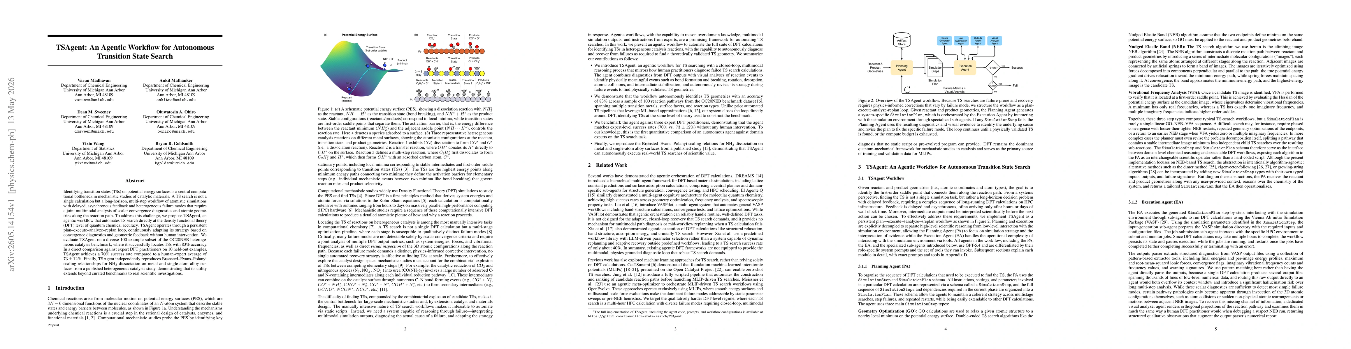 Thumbnail for TSAgent: An Agentic Workflow for Autonomous Transition State Search