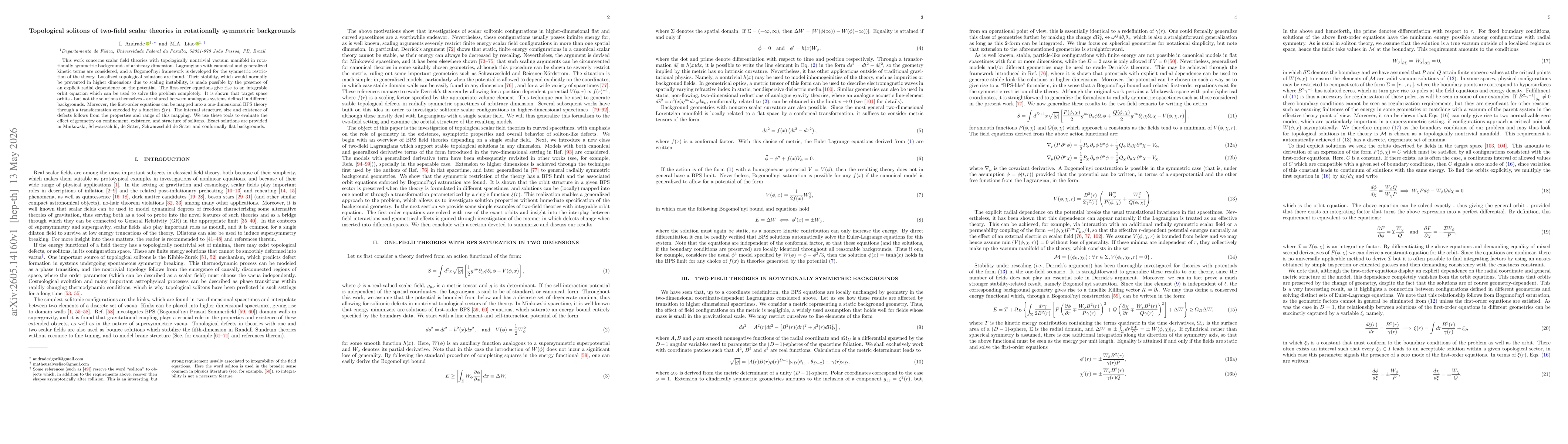 Thumbnail for Topological solitons of two-field scalar theories in rotationally symmetric backgrounds