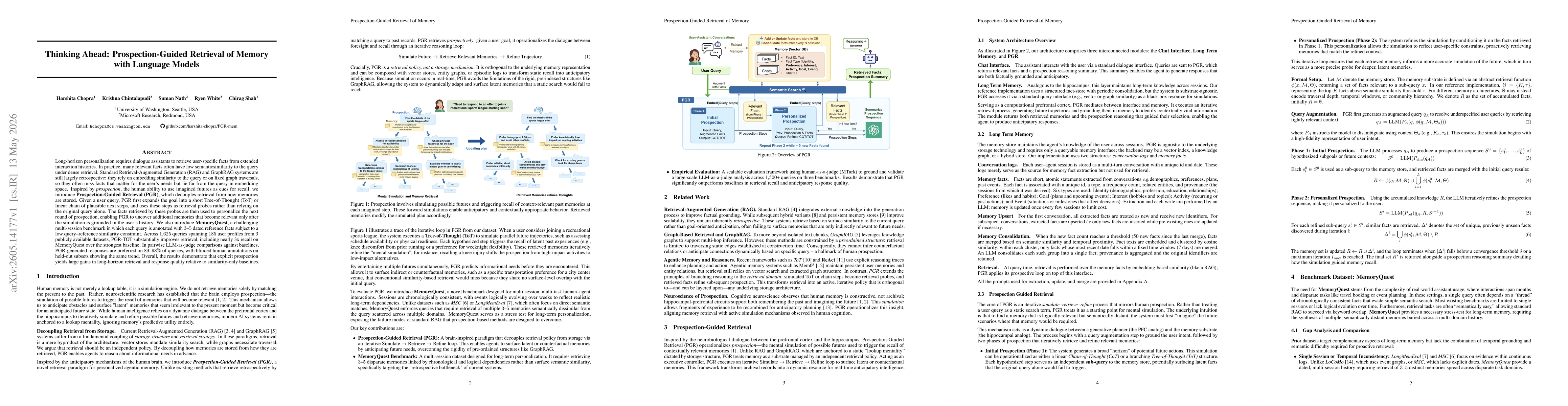 Thumbnail for Thinking Ahead: Prospection-Guided Retrieval of Memory with Language Models