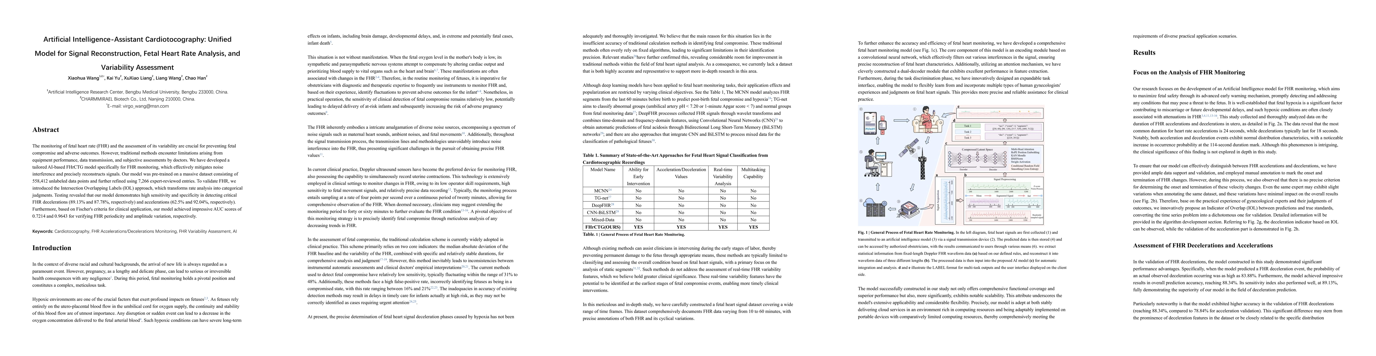 Thumbnail for Artificial Intelligence-Assistant Cardiotocography: Unified Model for Signal Reconstruction, Fetal Heart Rate Analysis, and Variability Assessment