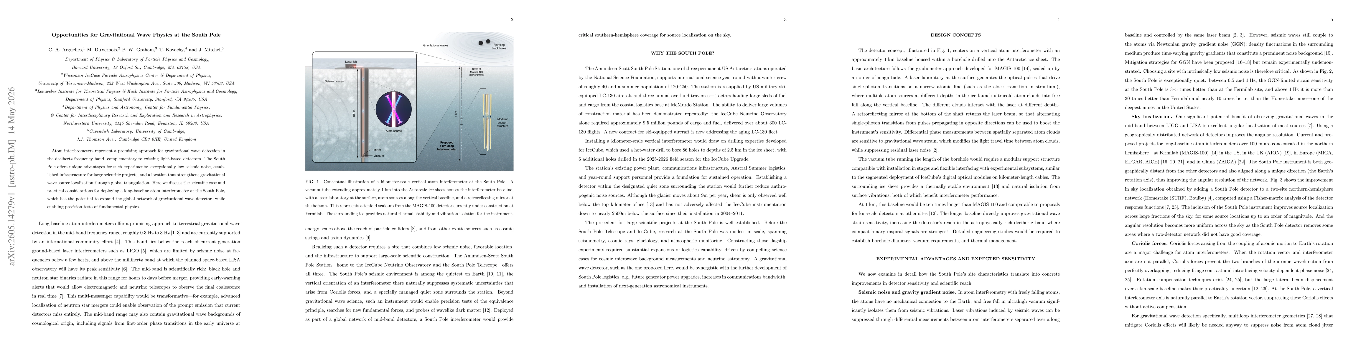 Thumbnail for Opportunities for Gravitational Wave Physics at the South Pole