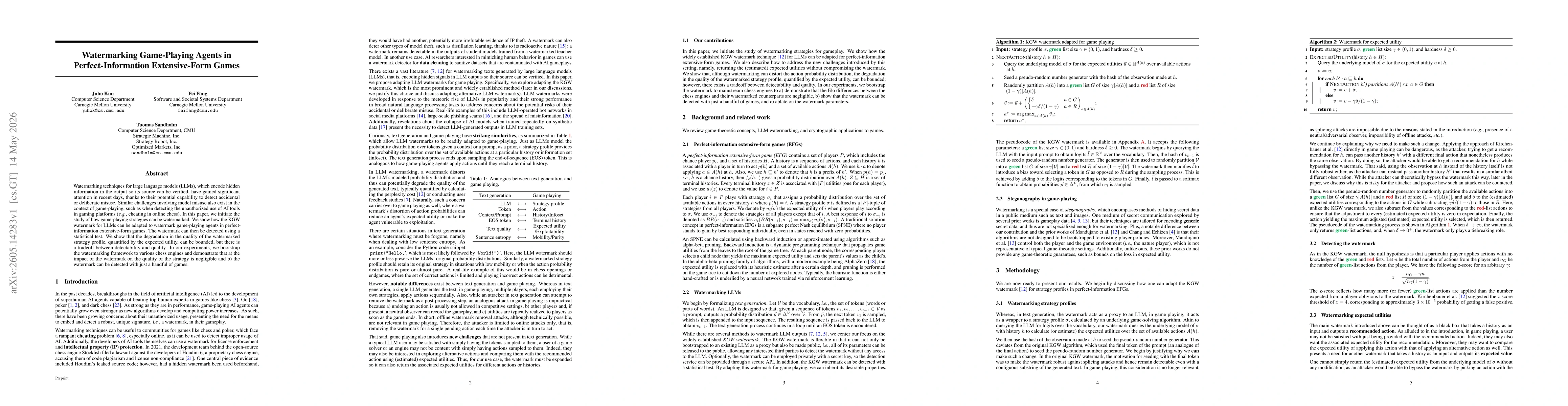 Thumbnail for Watermarking Game-Playing Agents in Perfect-Information Extensive-Form Games
