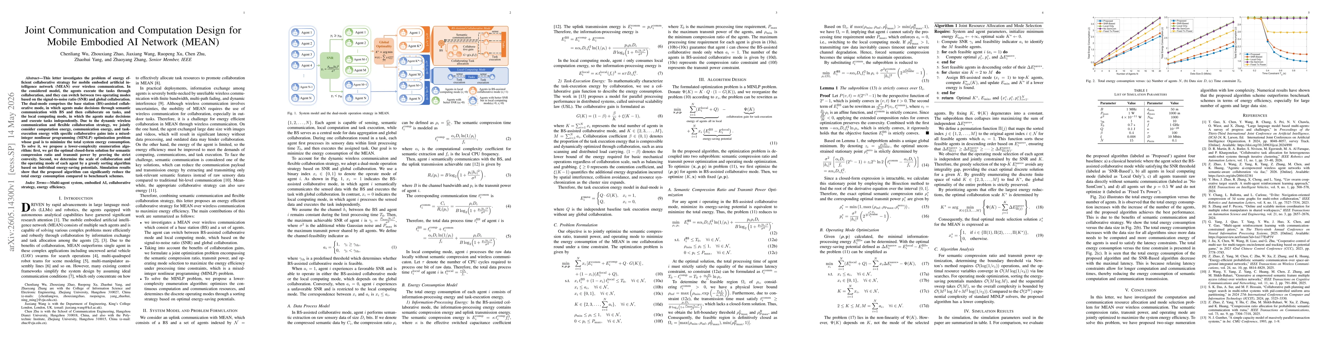 Thumbnail for Joint Communication and Computation Design for Mobile Embodied AI Network (MEAN)