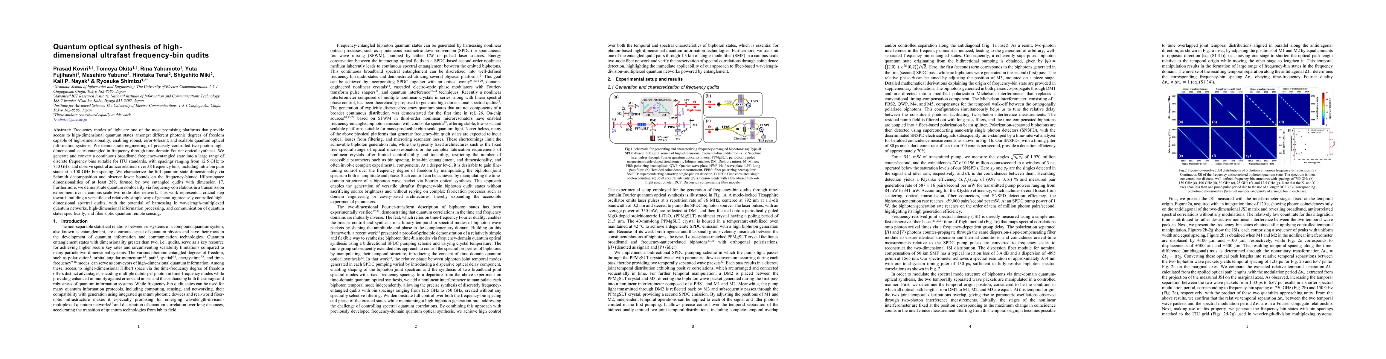 Thumbnail for Quantum optical synthesis of high-dimensional ultrafast frequency-bin qudits