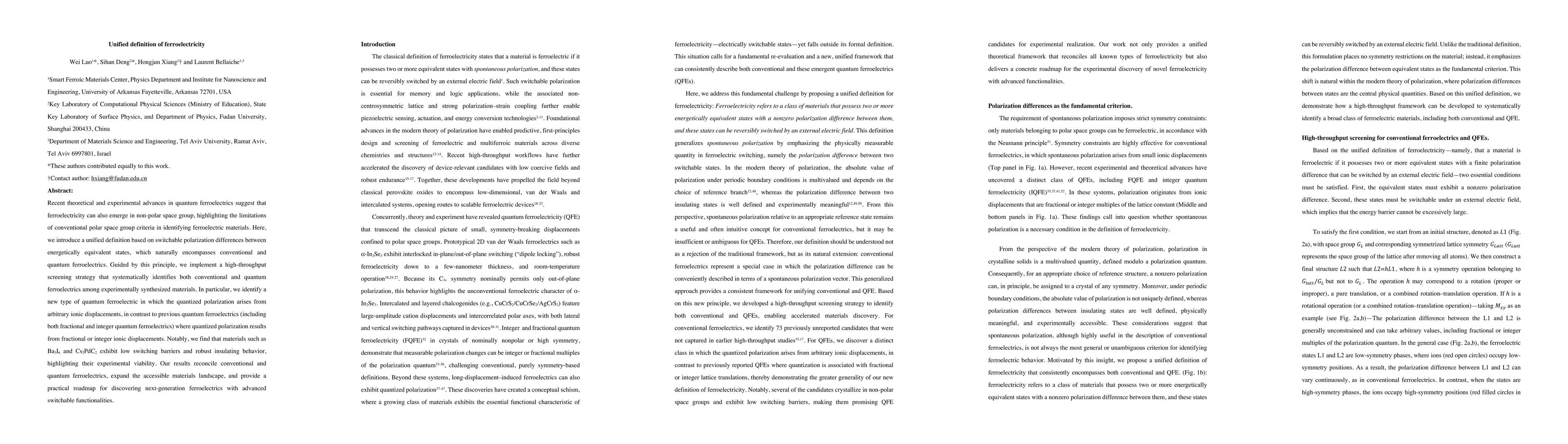 Thumbnail for Unified definition of ferroelectricity