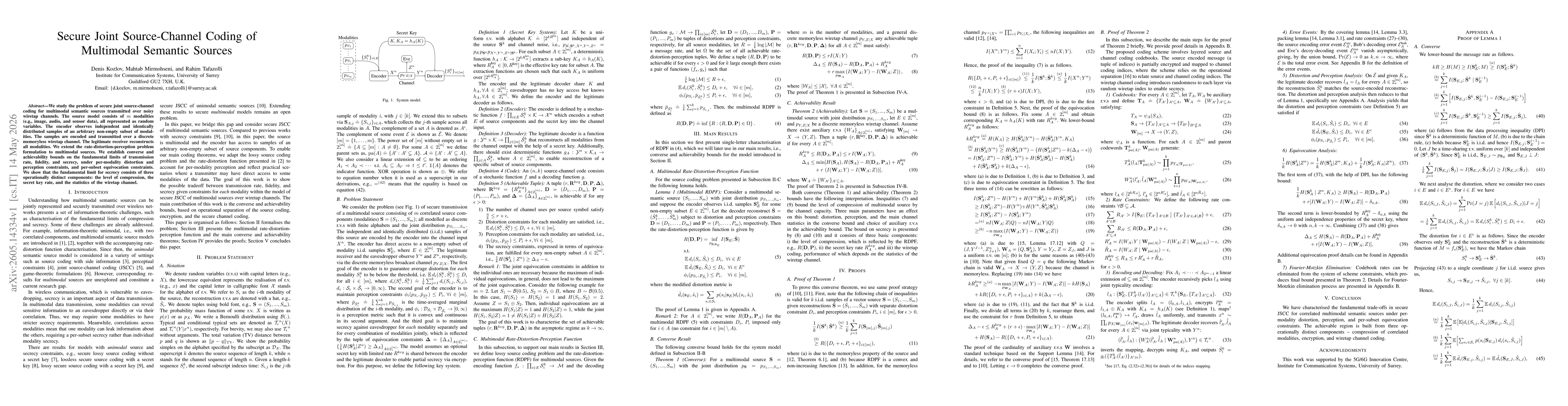 Thumbnail for Secure Joint Source-Channel Coding of Multimodal Semantic Sources