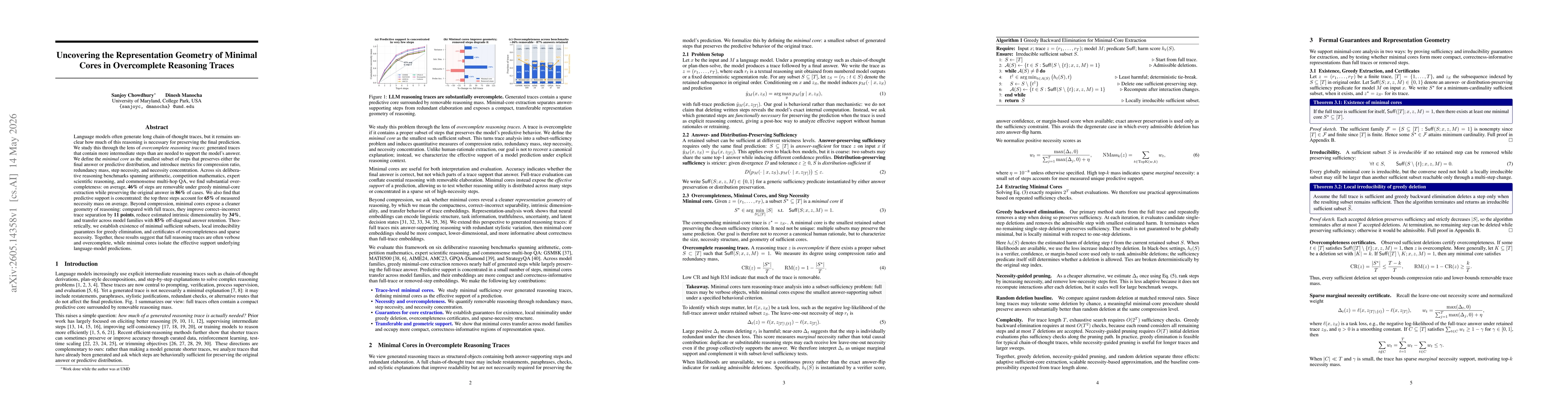 Thumbnail for Uncovering the Representation Geometry of Minimal Cores in Overcomplete Reasoning Traces