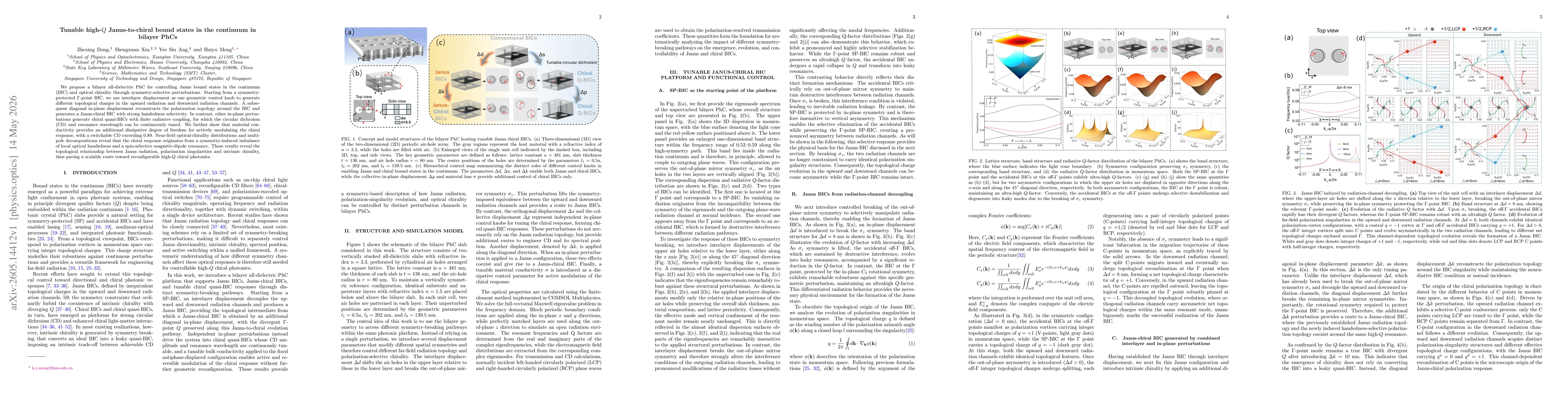 Thumbnail for Tunable high-$Q$ Janus-to-chiral bound states in the continuum in bilayer PhCs