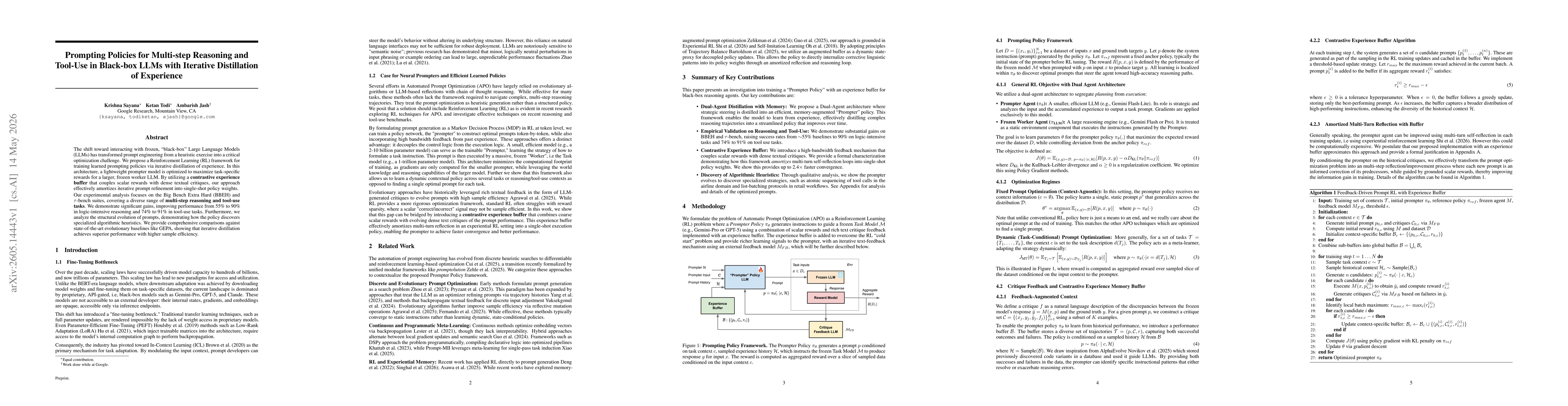 Thumbnail for Prompting Policies for Multi-step Reasoning and Tool-Use in Black-box LLMs with Iterative Distillation of Experience