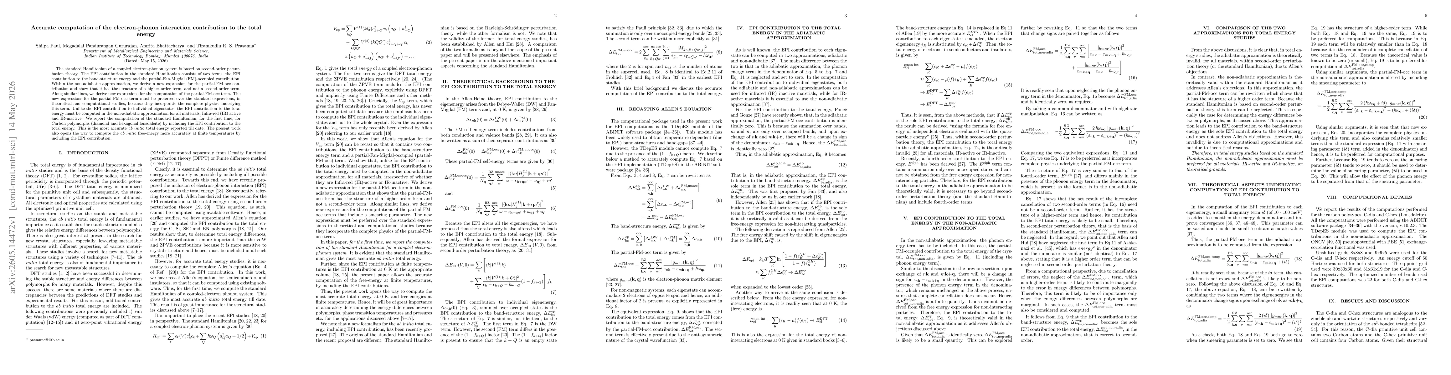 Thumbnail for Accurate computation of the electron-phonon interaction contribution to the total energy