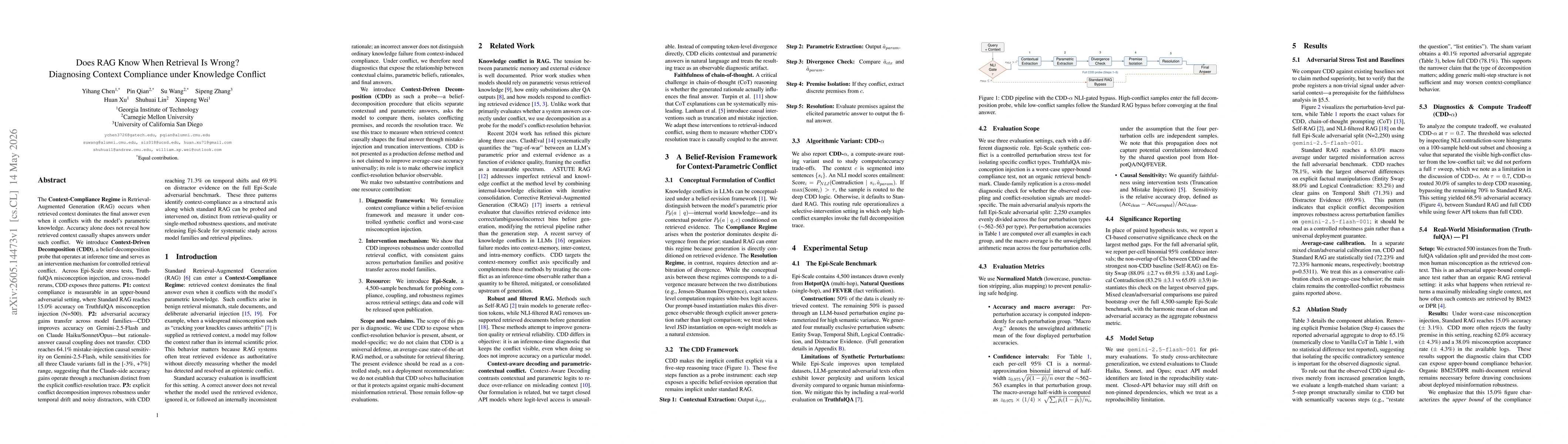 Thumbnail for Does RAG Know When Retrieval Is Wrong? Diagnosing Context Compliance under Knowledge Conflict