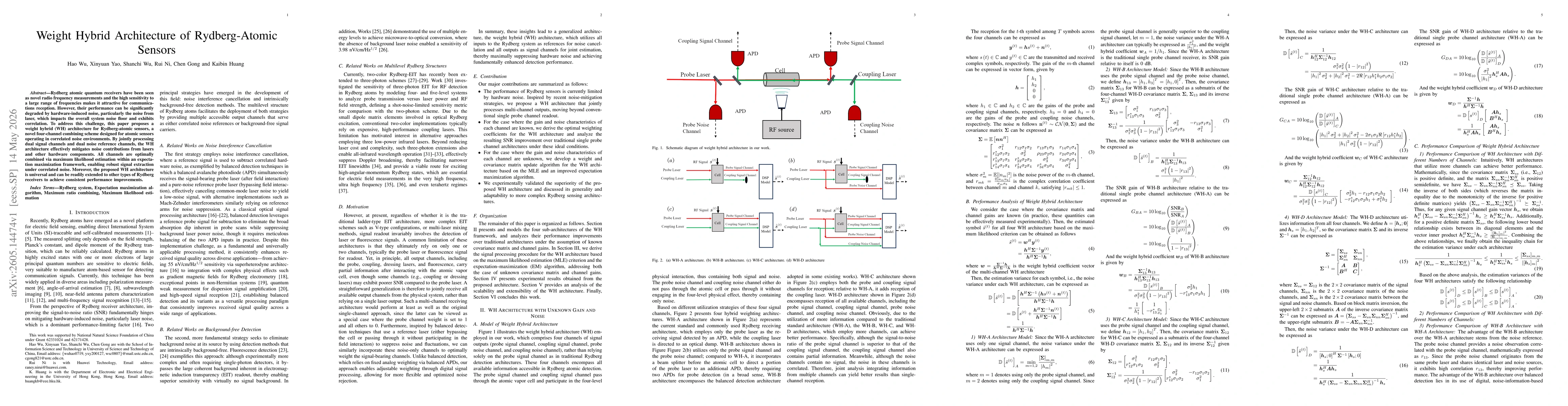 Thumbnail for Weight Hybrid Architecture of Rydberg-Atomic Sensors