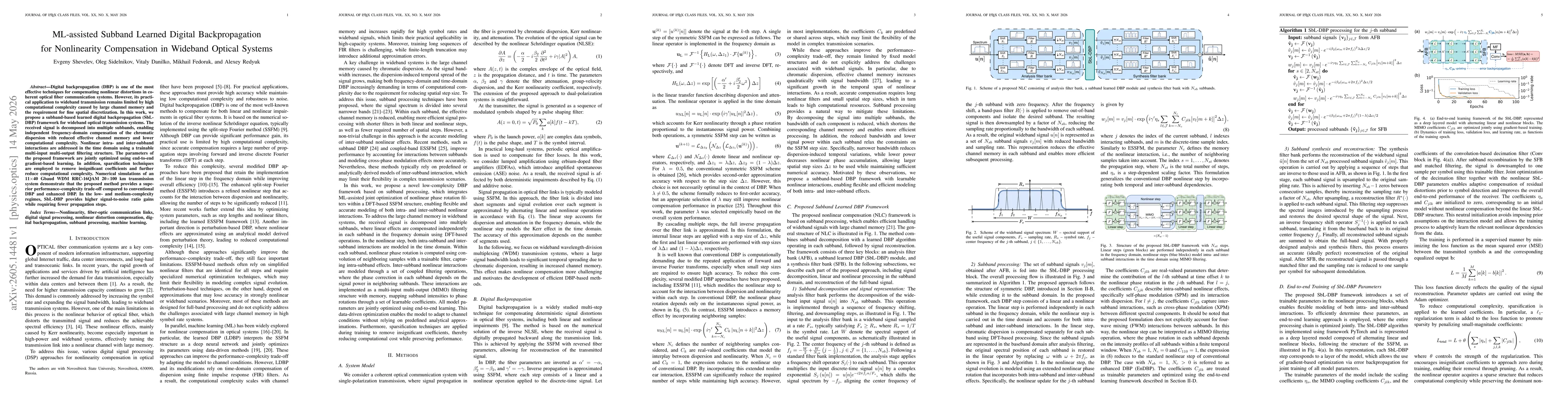 Thumbnail for ML-assisted Subband Learned Digital Backpropagation for Nonlinearity Compensation in Wideband Optical Systems
