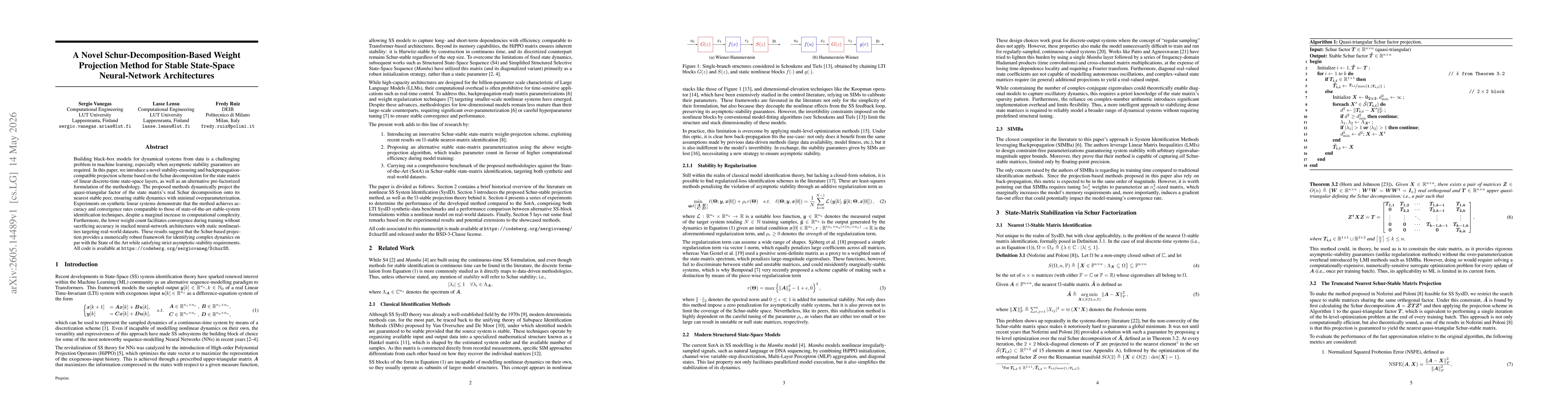 Thumbnail for A Novel Schur-Decomposition-Based Weight Projection Method for Stable State-Space Neural-Network Architectures