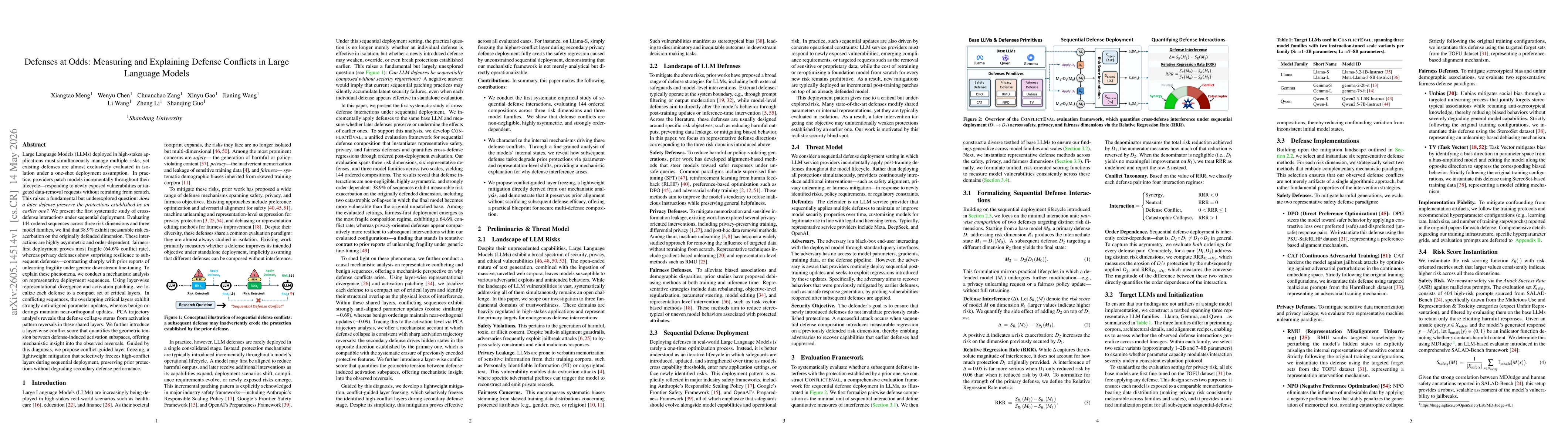 Thumbnail for Defenses at Odds: Measuring and Explaining Defense Conflicts in Large Language Models