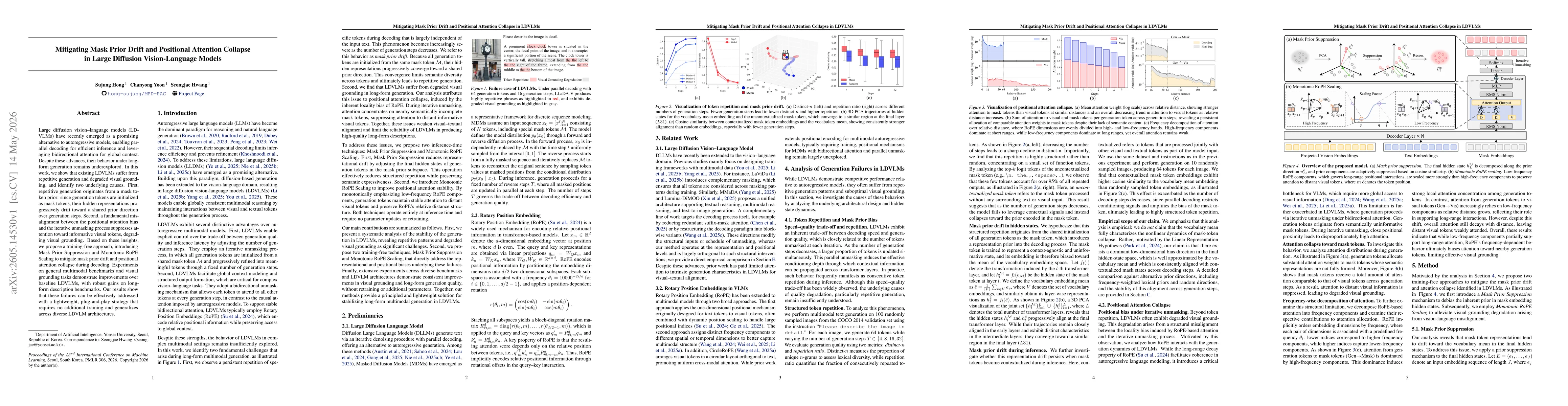Thumbnail for Mitigating Mask Prior Drift and Positional Attention Collapse in Large Diffusion Vision-Language Models