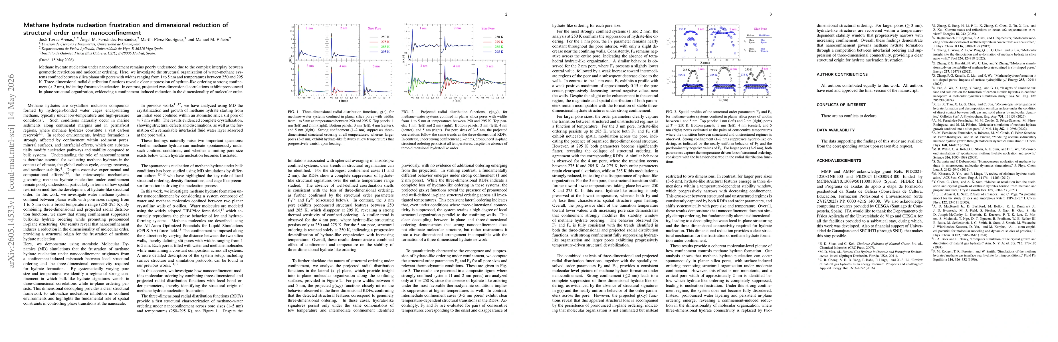 Thumbnail for Methane hydrate nucleation frustration and dimensional reduction of structural order under nanoconfinement