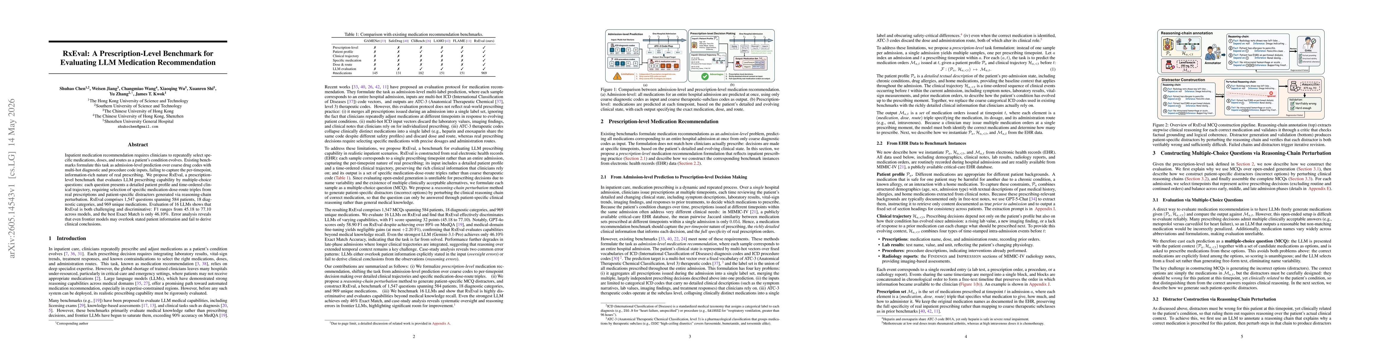 Thumbnail for RxEval: A Prescription-Level Benchmark for Evaluating LLM Medication Recommendation