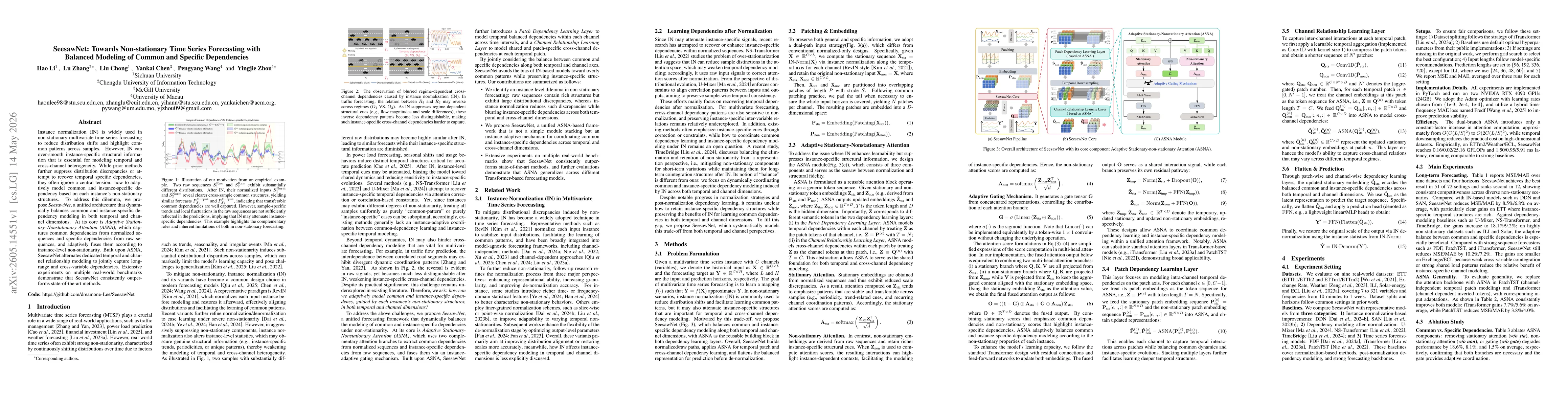 Thumbnail for SeesawNet: Towards Non-stationary Time Series Forecasting with Balanced Modeling of Common and Specific Dependencies