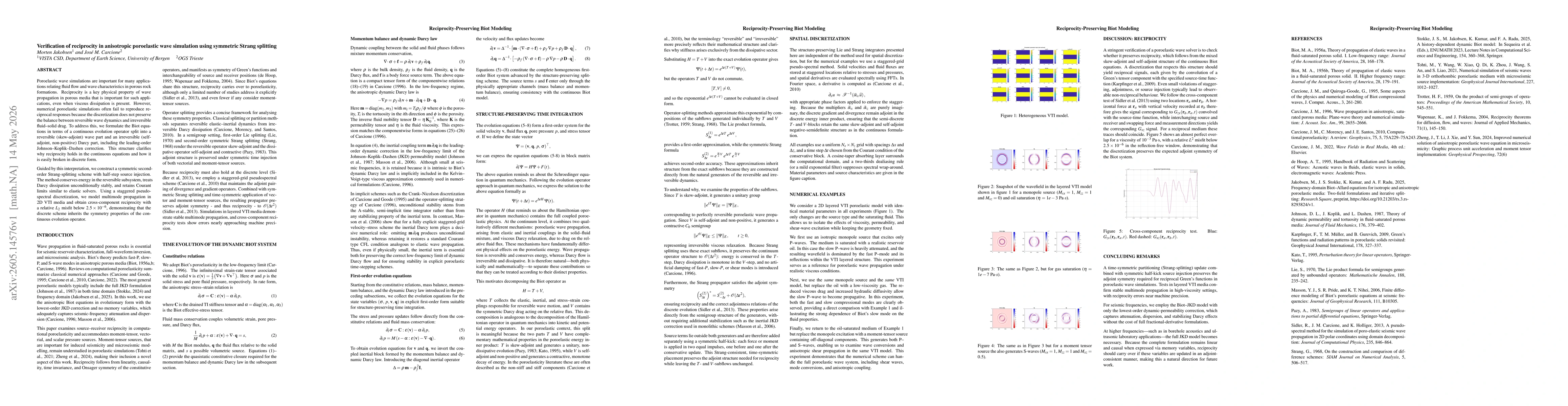 Thumbnail for Verification of reciprocity in anisotropic poroelastic wave simulation using symmetric Strang splitting