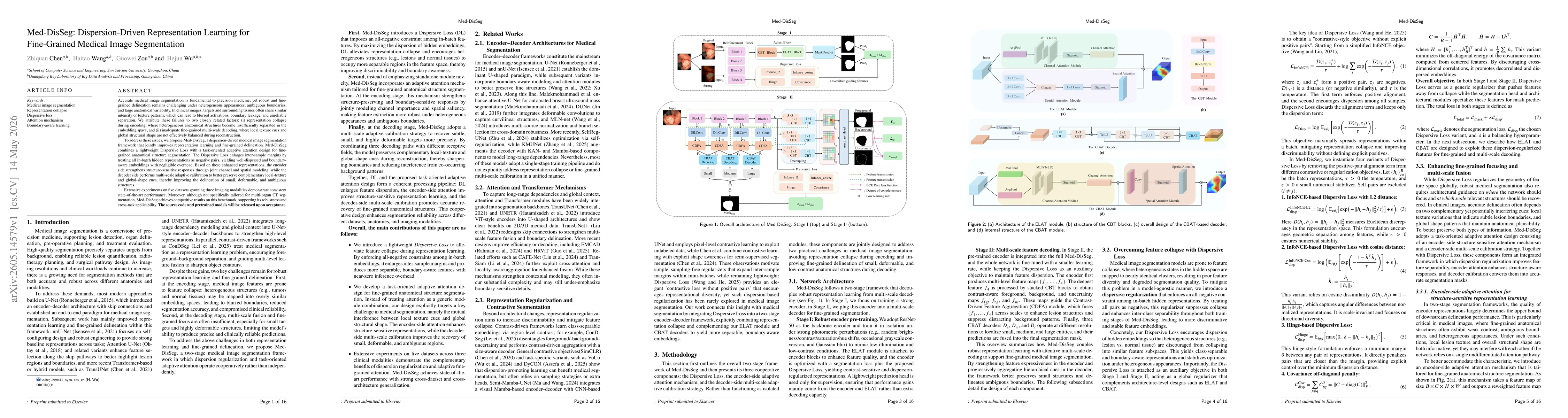 Thumbnail for Med-DisSeg: Dispersion-Driven Representation Learning for Fine-Grained Medical Image Segmentation