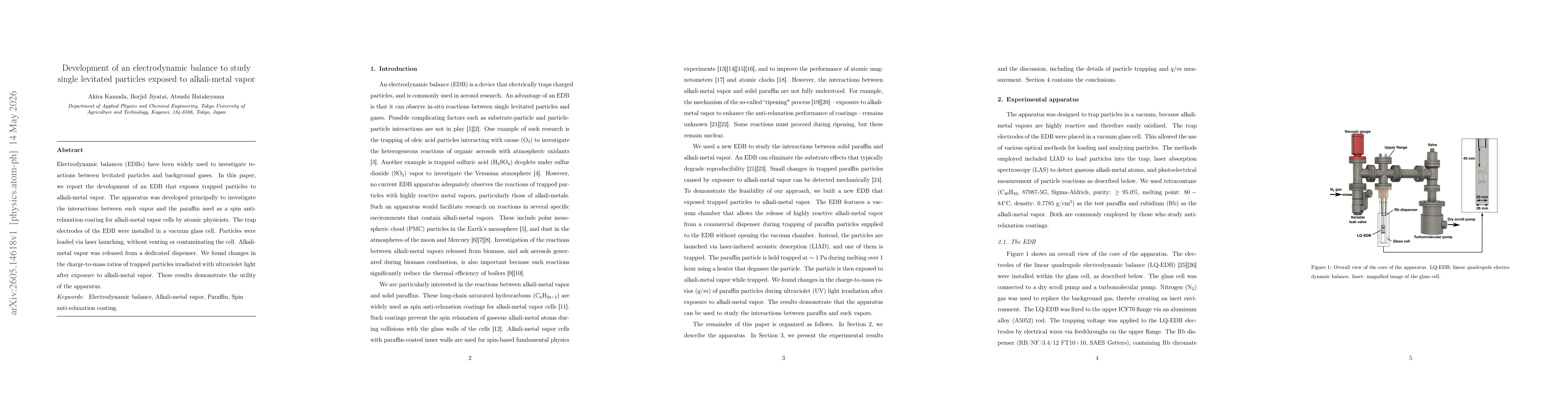 Thumbnail for Development of an electrodynamic balance to study single levitated particles exposed to alkali-metal vapor
