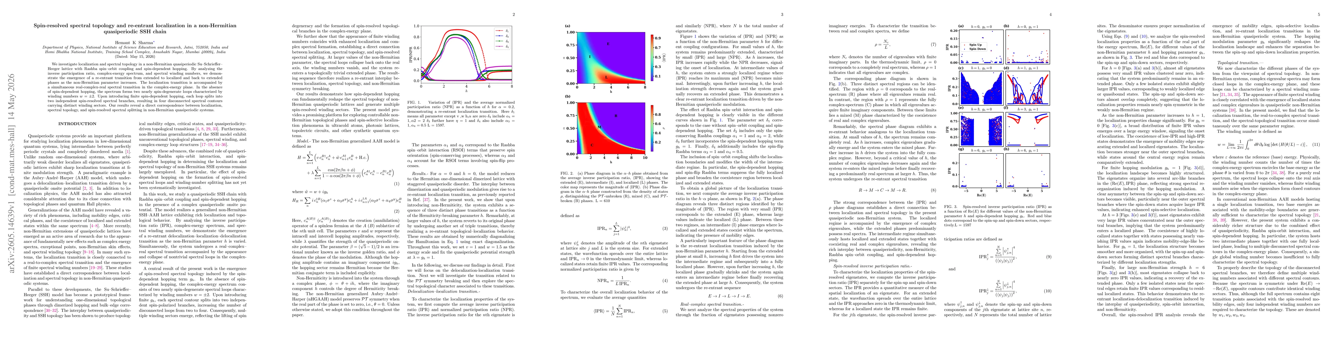Thumbnail for Spin resolved spectral topology and re-entrant localization in a non Hermitian quasiperiodic SSH chain