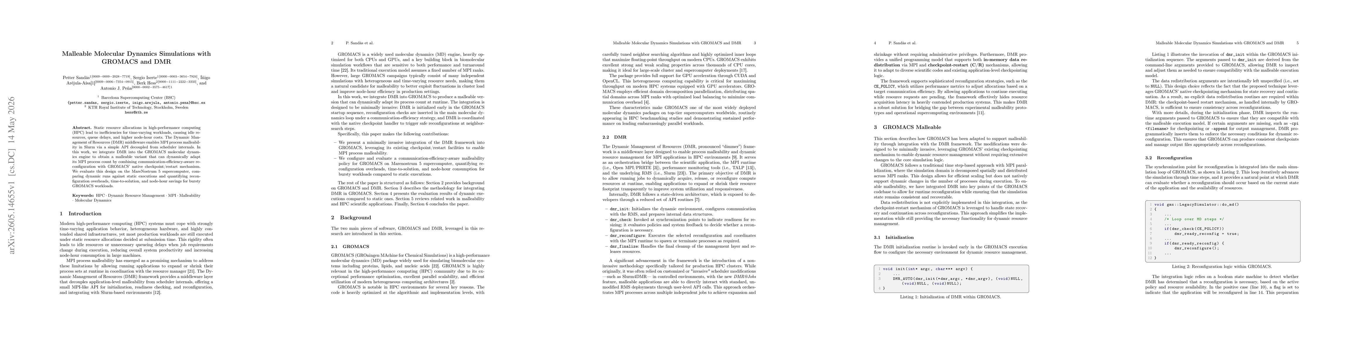 Thumbnail for Malleable Molecular Dynamics Simulations with GROMACS and DMR