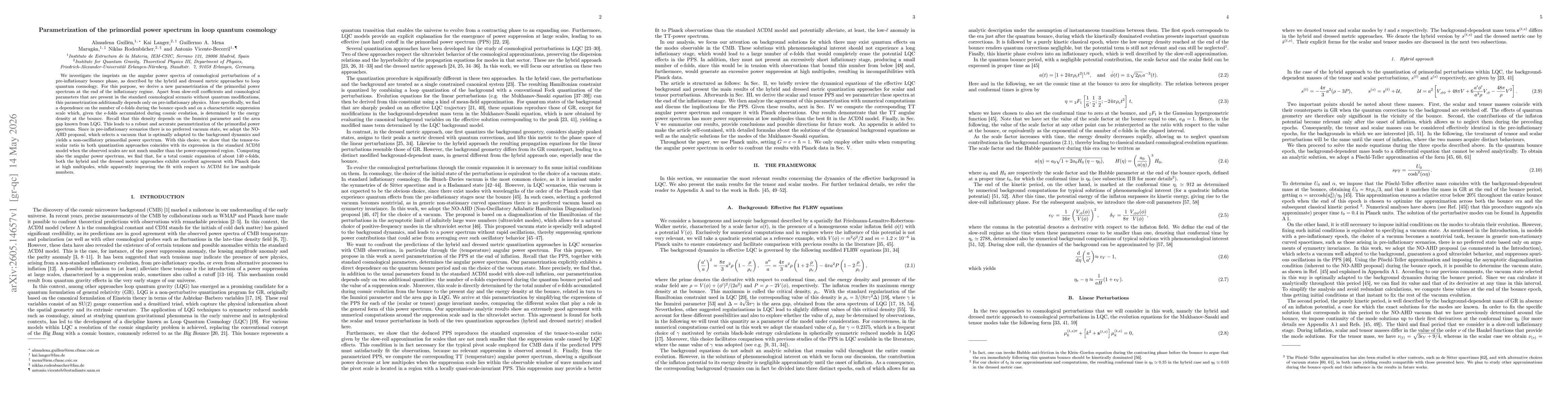 Thumbnail for Parametrization of the primordial power spectrum in loop quantum cosmology