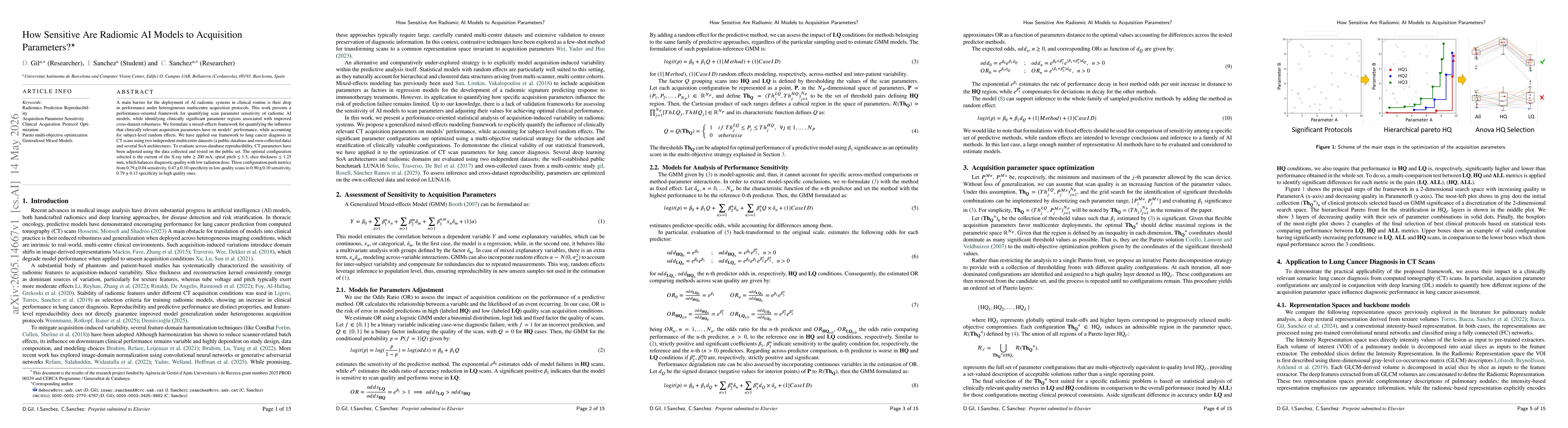 Thumbnail for How Sensitive Are Radiomic AI Models to Acquisition Parameters?