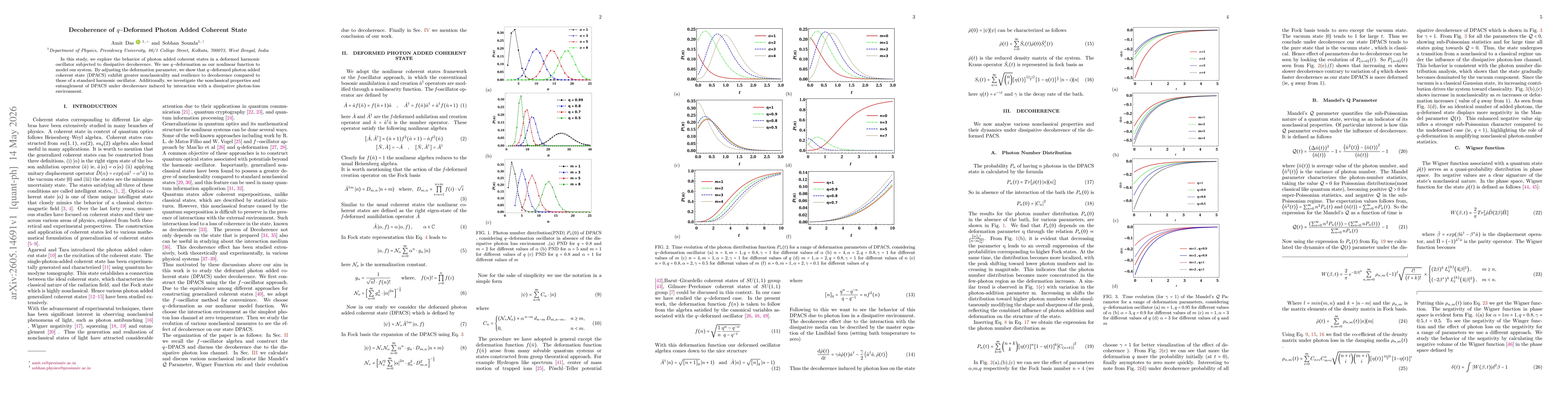 Thumbnail for Decoherence of $q-$Deformed Photon Added Coherent State
