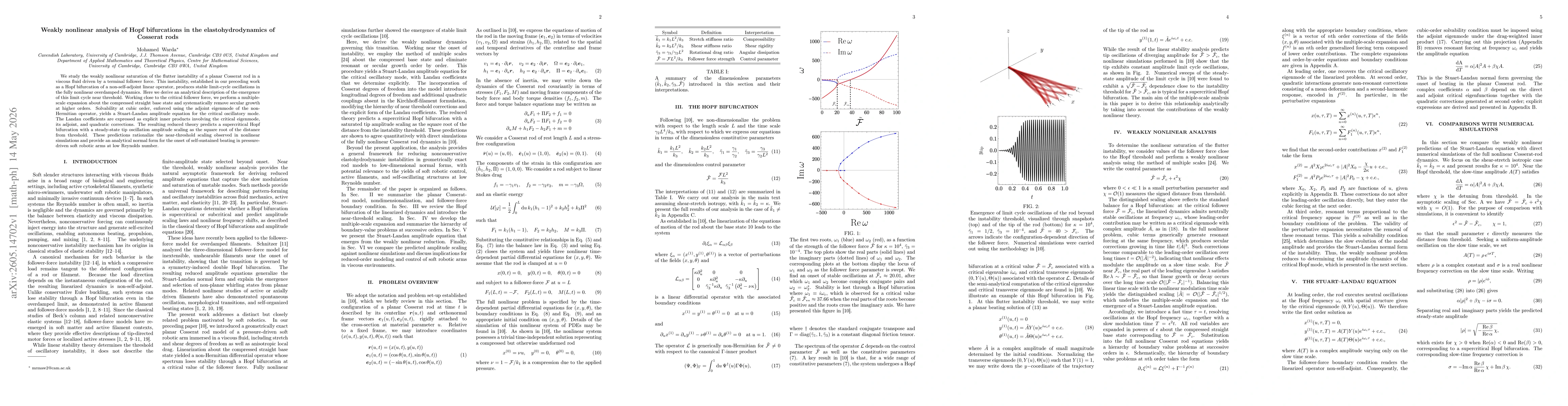 Thumbnail for Weakly nonlinear analysis of Hopf bifurcations in the elastohydrodynamics of Cosserat rods
