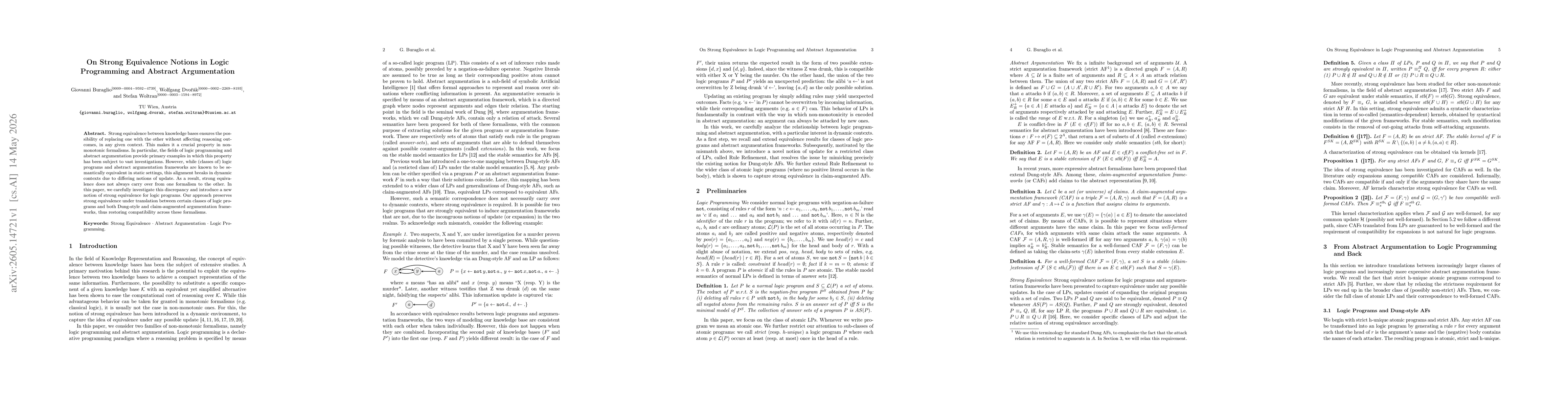 Thumbnail for On Strong Equivalence Notions in Logic Programming and Abstract Argumentation