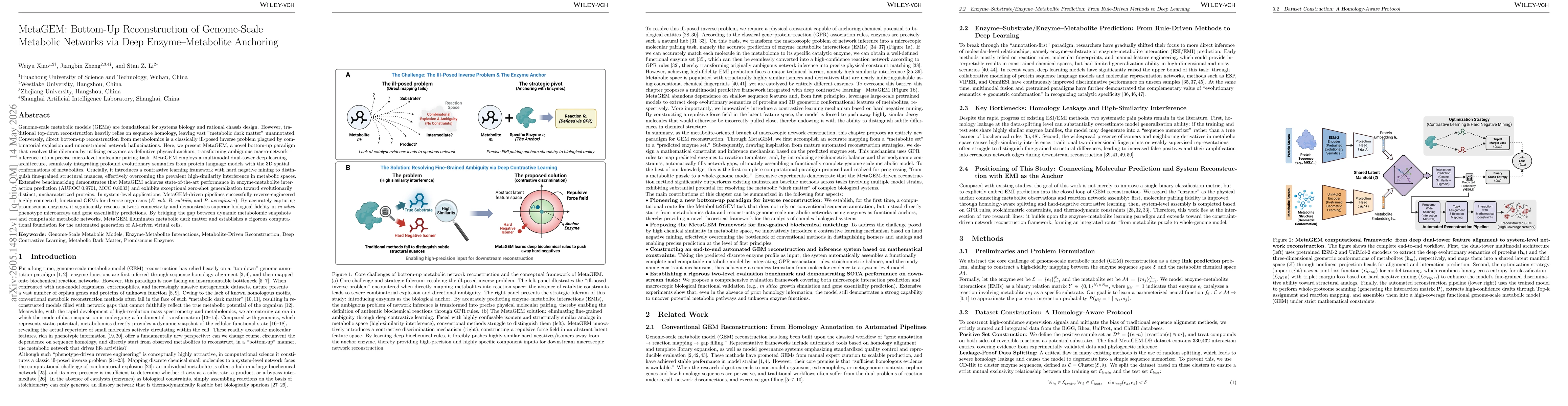 Thumbnail for MetaGEM: Bottom-Up Reconstruction of Genome-Scale Metabolic Networks via Deep Enzyme-Metabolite Anchoring