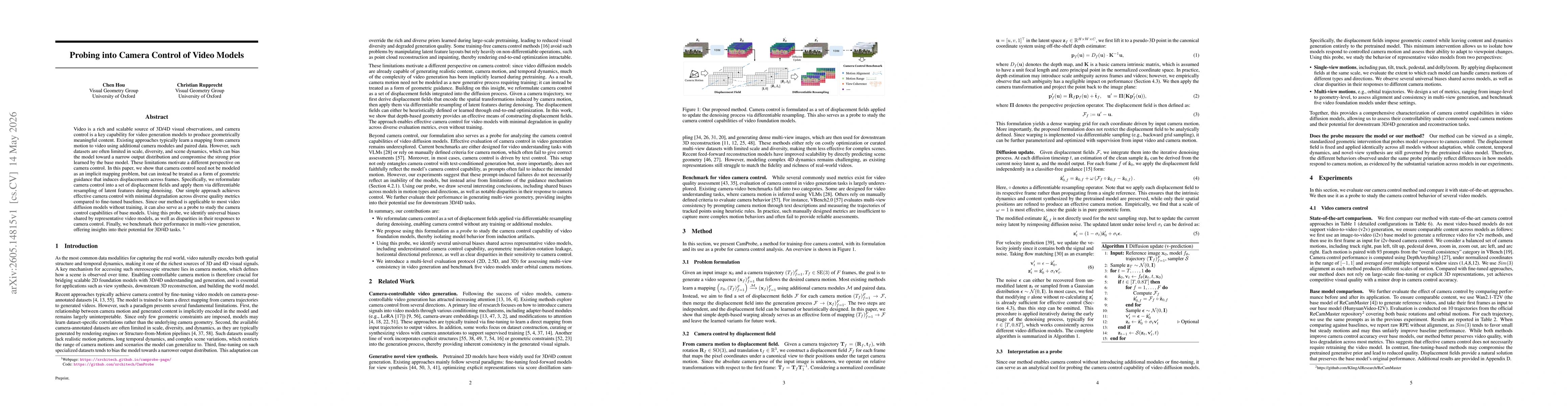 Thumbnail for Probing into Camera Control of Video Models