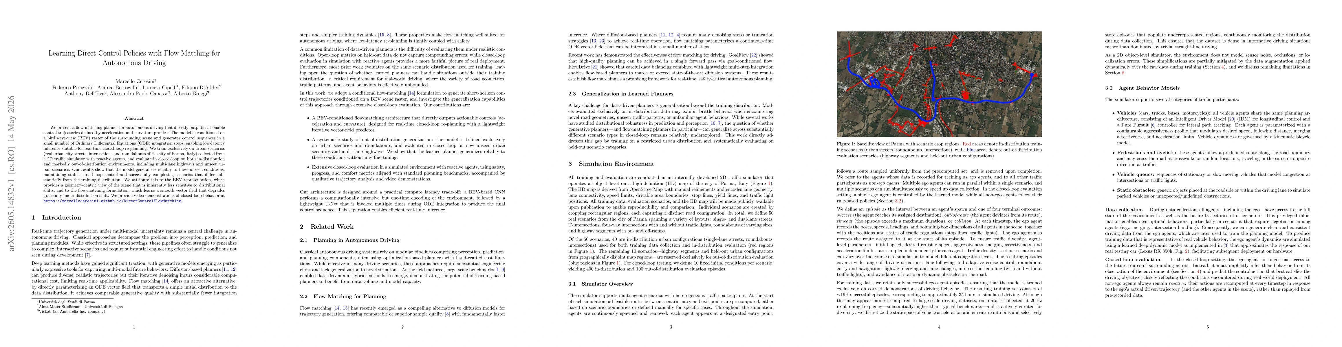 Thumbnail for Learning Direct Control Policies with Flow Matching for Autonomous Driving