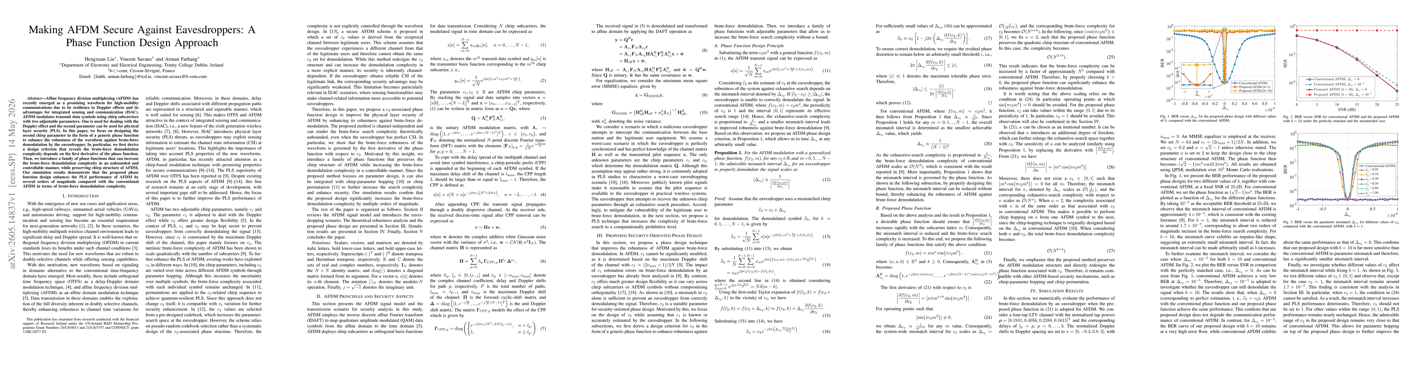 Thumbnail for Making AFDM Secure Against Eavesdroppers: A Phase Function Design Approach