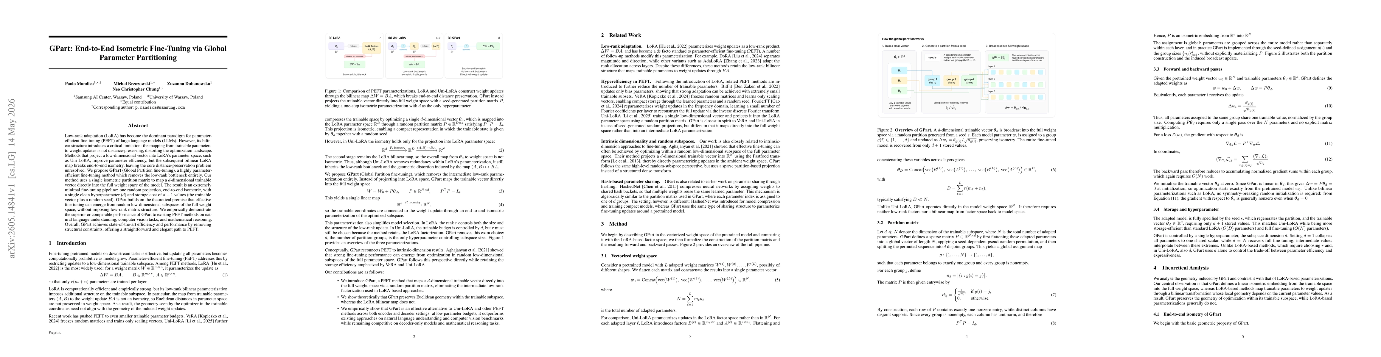 Thumbnail for GPart: End-to-End Isometric Fine-Tuning via Global Parameter Partitioning