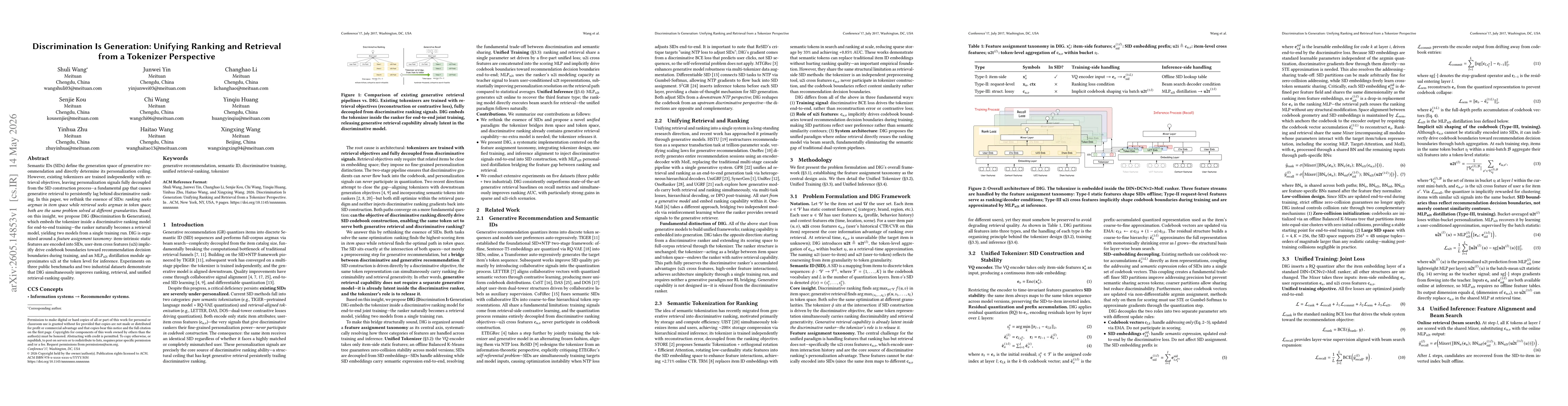 Thumbnail for Discrimination Is Generation: Unifying Ranking and Retrieval from a Tokenizer Perspective