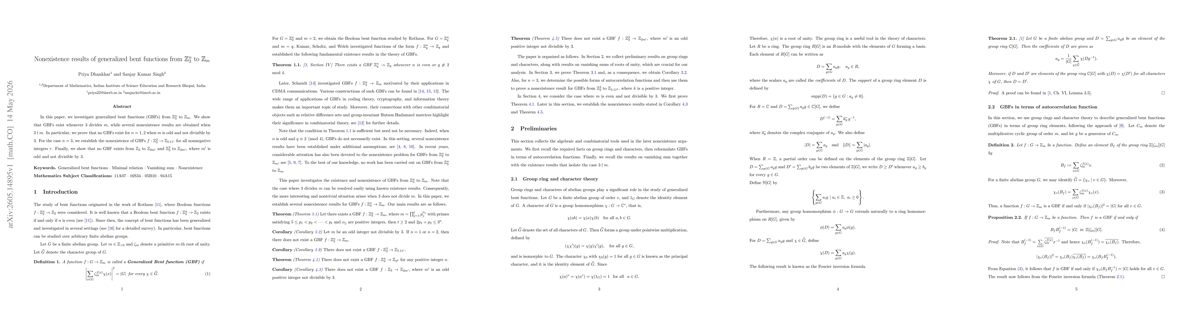 Thumbnail for Nonexistence results of generalized bent functions from $\mathbb{Z}_3^n$ to $ \mathbb{Z}_m$