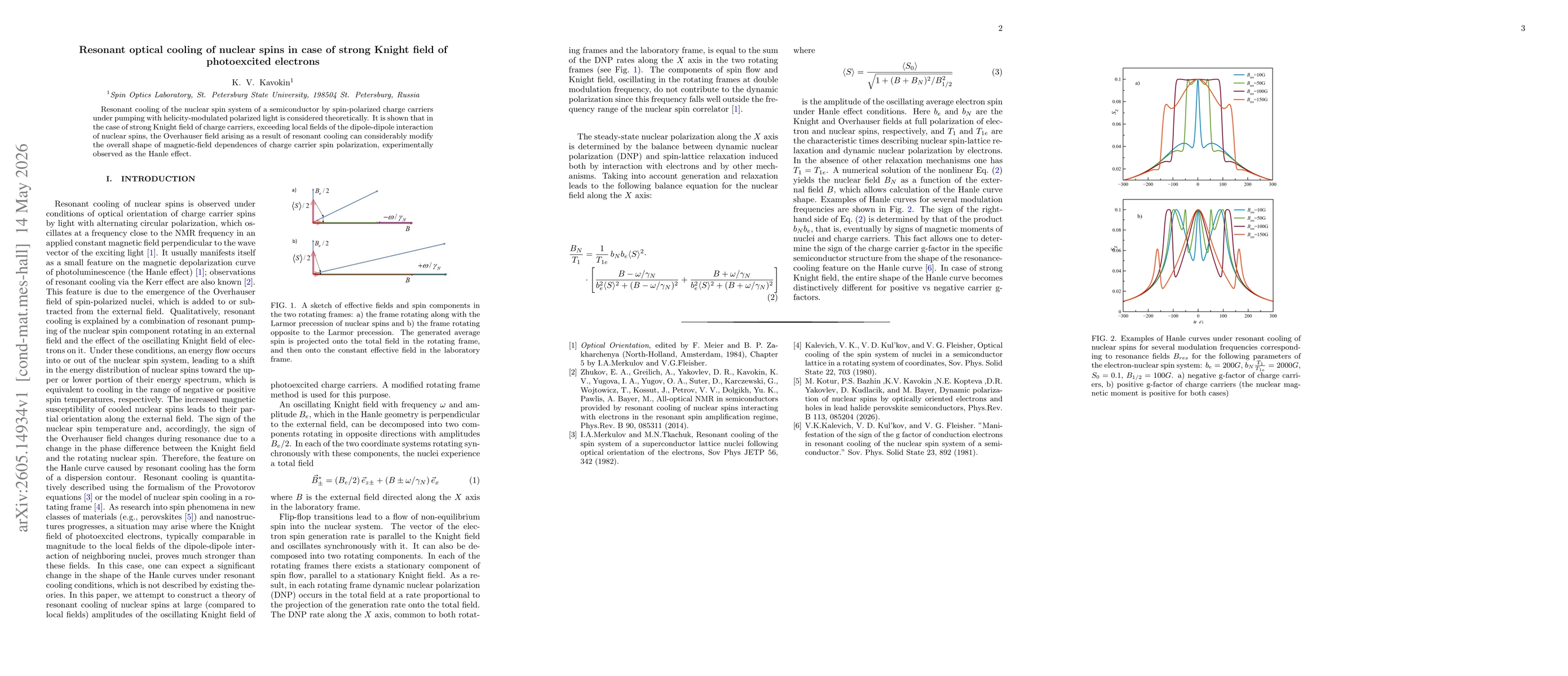 Thumbnail for Resonant optical cooling of nuclear spins in case of strong Knight field of photoexcited electrons