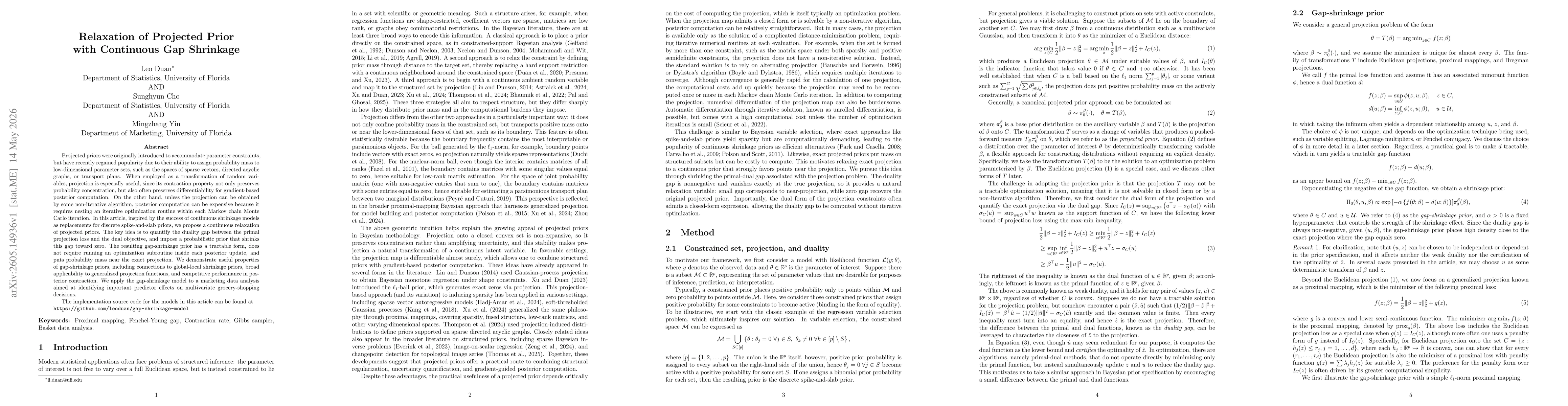 Thumbnail for Relaxation of Projected Prior with Continuous Gap Shrinkage