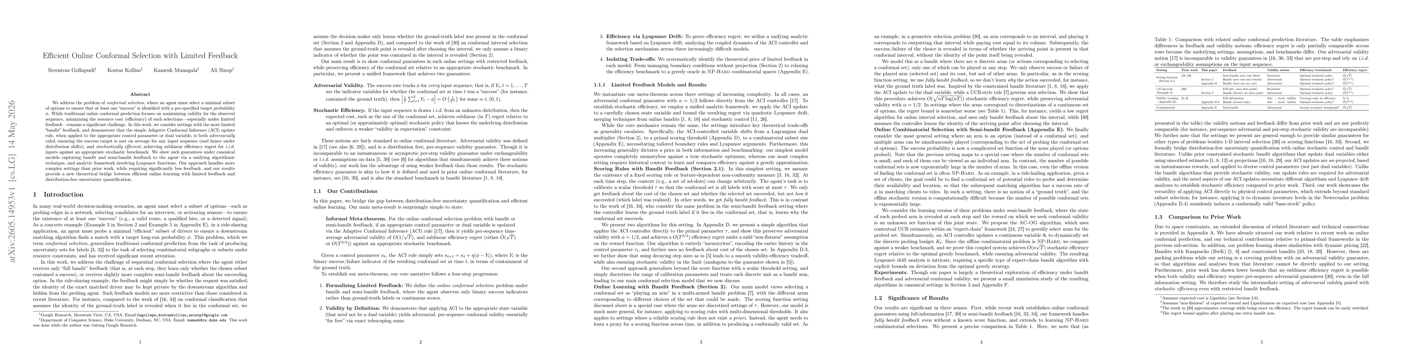 Thumbnail for Efficient Online Conformal Selection with Limited Feedback