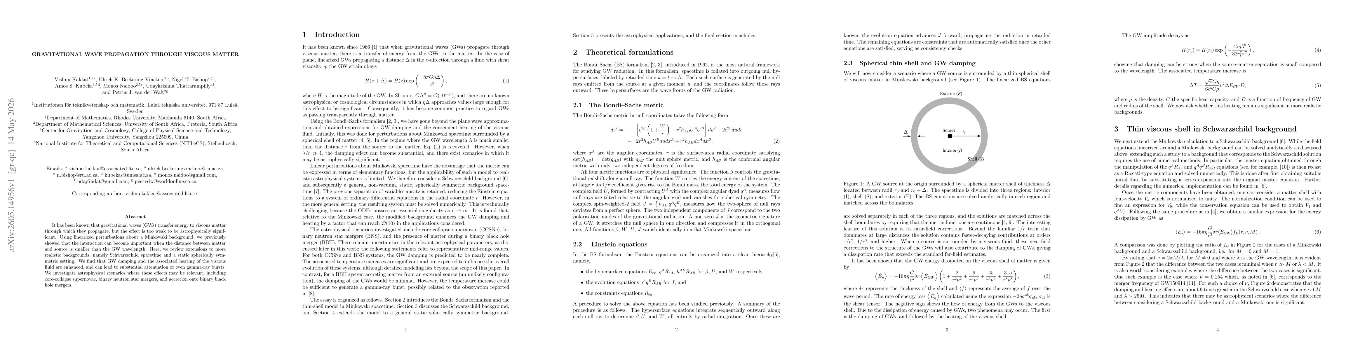 Thumbnail for Gravitational Wave Propagation through Viscous Matter