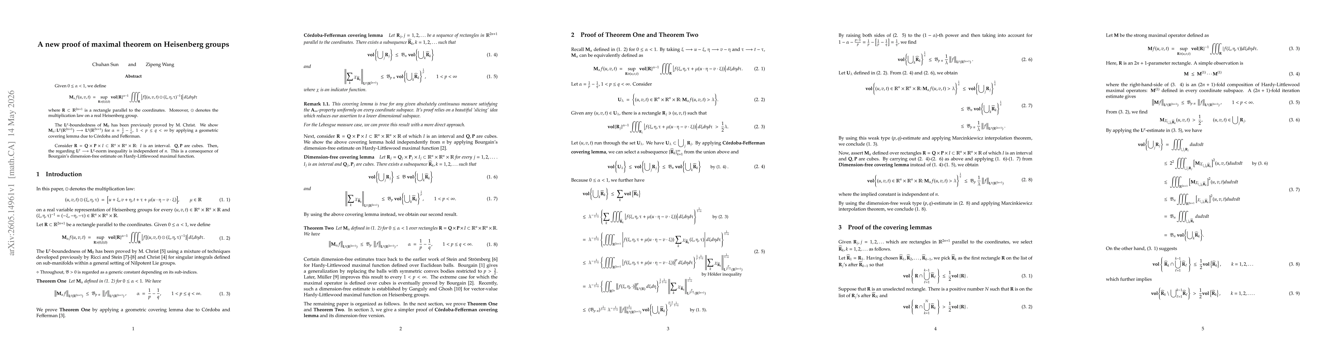 Thumbnail for A new proof of maximal theorem on Heisenberg groups