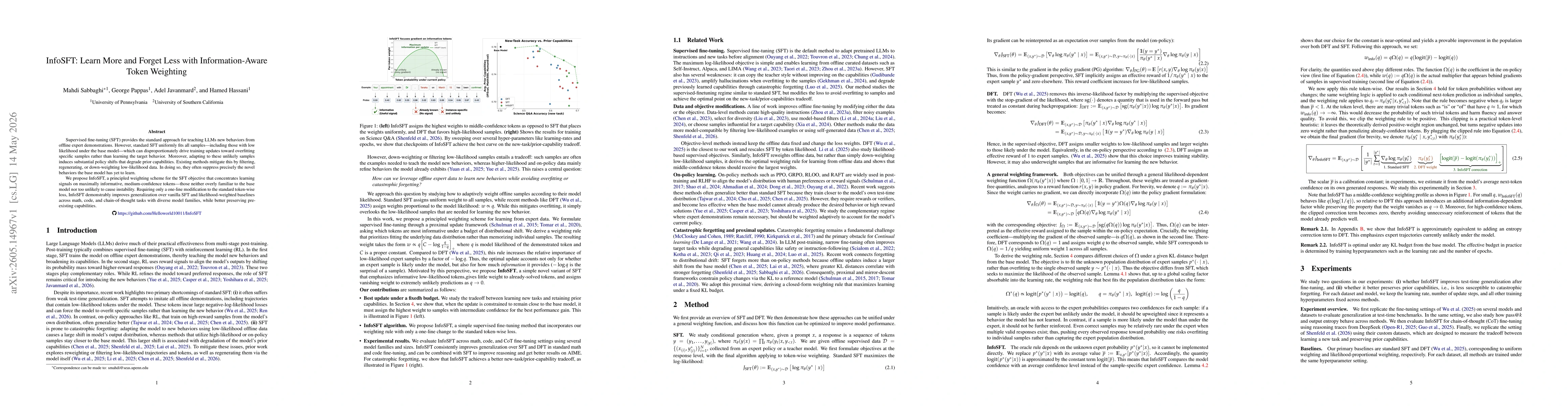 Thumbnail for InfoSFT: Learn More and Forget Less with Information-Aware Token Weighting