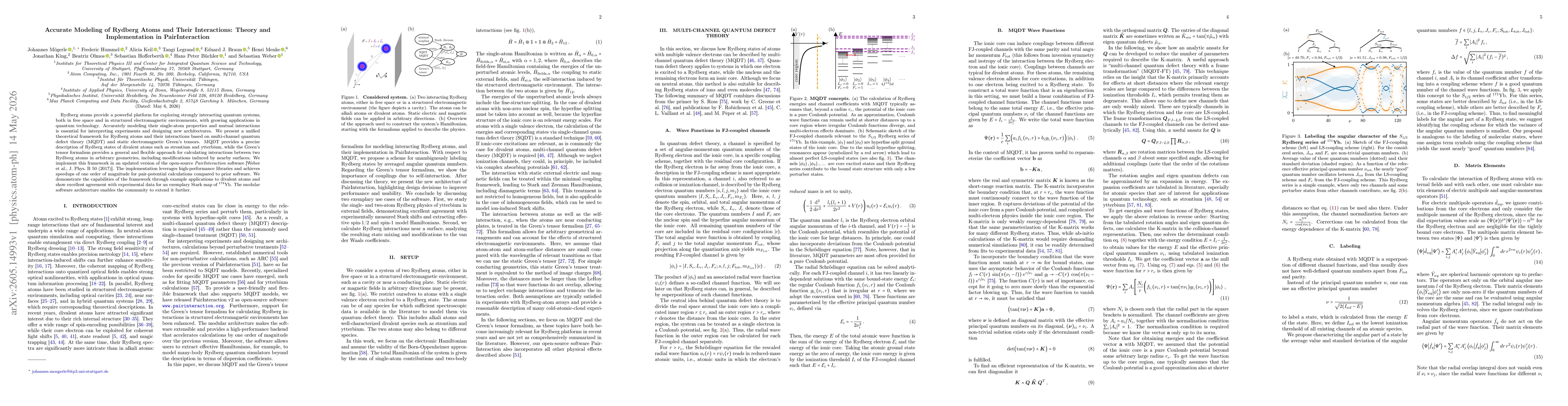 Thumbnail for Accurate Modeling of Rydberg Atoms and Their Interactions: Theory and Implementation in PairInteraction